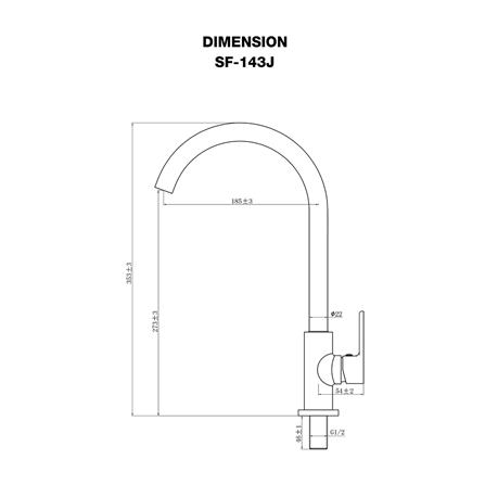 ก๊อกซิงค์เดี่ยว HANG SF-143J สีโครม_3