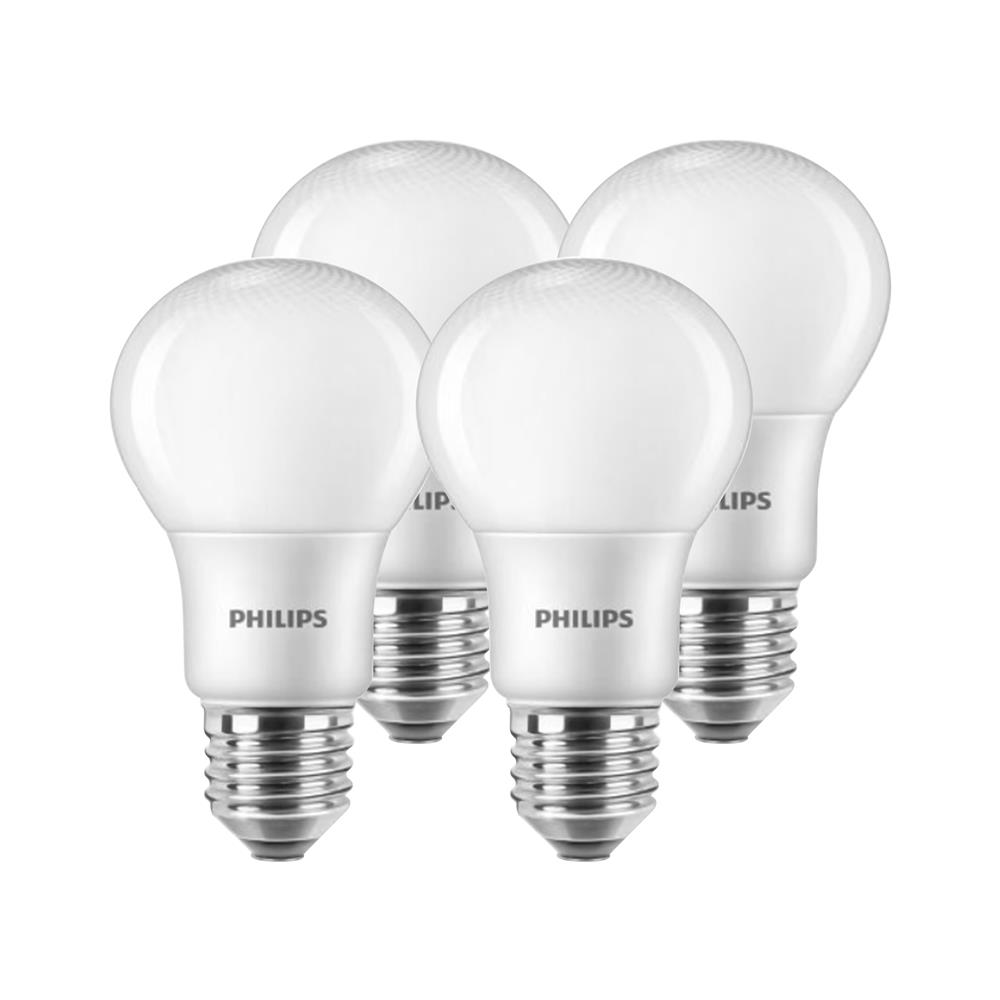 หลอด LED PHILIPS A60 8 วัตต์ DAYLIGHT E27 (แพ็ก 4 ชิ้น)