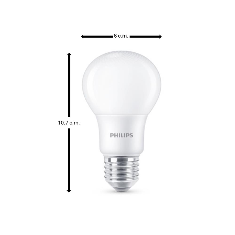 หลอด LED PHILIPS A60 8 วัตต์ DAYLIGHT E27 (แพ็ก 4 ชิ้น)