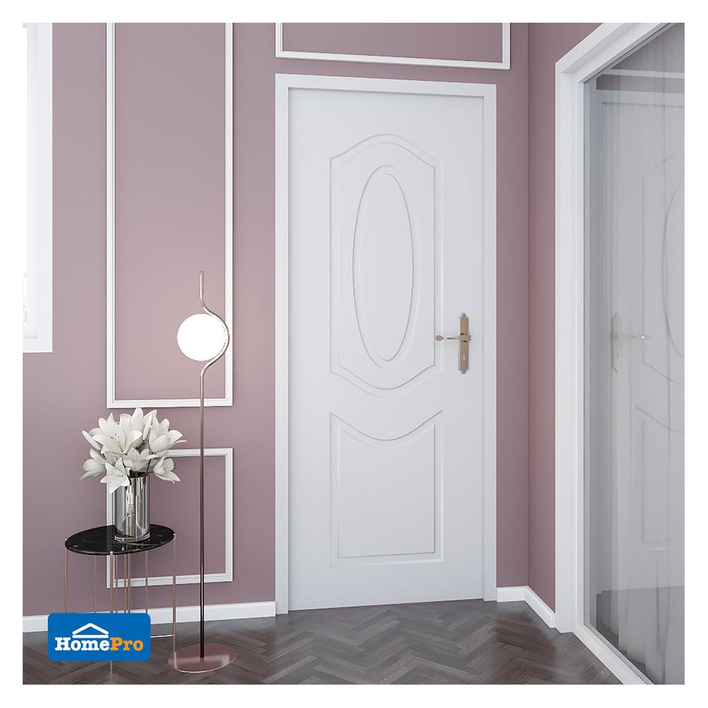 ประตูภายนอก UPVC AZLE ET02 70x200 ซม. สีขาว ไม่เจาะลูกบิด