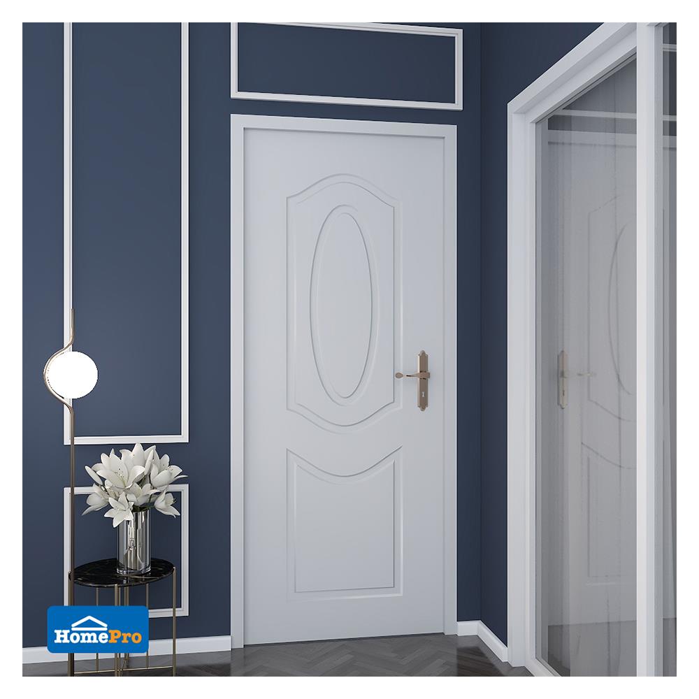 ประตูภายนอก UPVC AZLE ET02 80X200 ซม. สีขาว ไม่เจาะลูกบิด