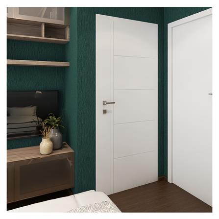 ประตูภายนอก UPVC เจาะลูกบิด AZLE LT-06W 80X200 ซม. สีขาว_3