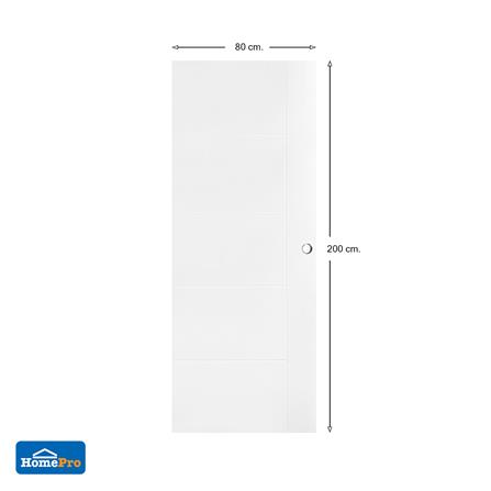 ประตูภายนอก UPVC เจาะลูกบิด AZLE LT-06W 80X200 ซม. สีขาว_5