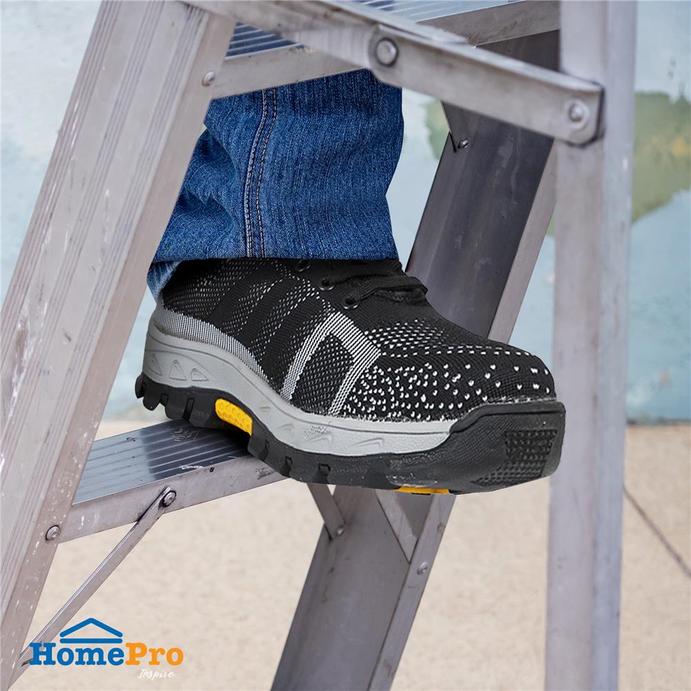 รองเท้านิรภัยผ้า พื้นยาง DEXZON LJ-1760 เบอร์ 42 สีดำ