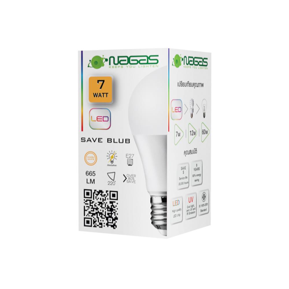 หลอด LED NAGAS SAVE BULB 7 วัตต์ WARM WHITE E27