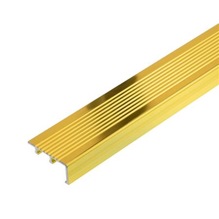 จมูกบันไดอะลูมิเนียม HOME NAG 452020 4.5 ซม. 2 ม. สีทอง_0