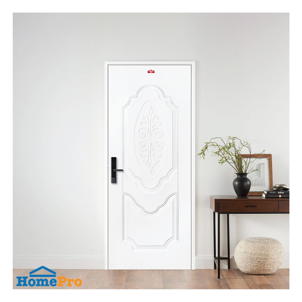 ประตูภายนอกเหล็ก เจาะลูกบิด PROFESSIONAL DOOR R1W 79.2X199.4 ซม. สีขาว