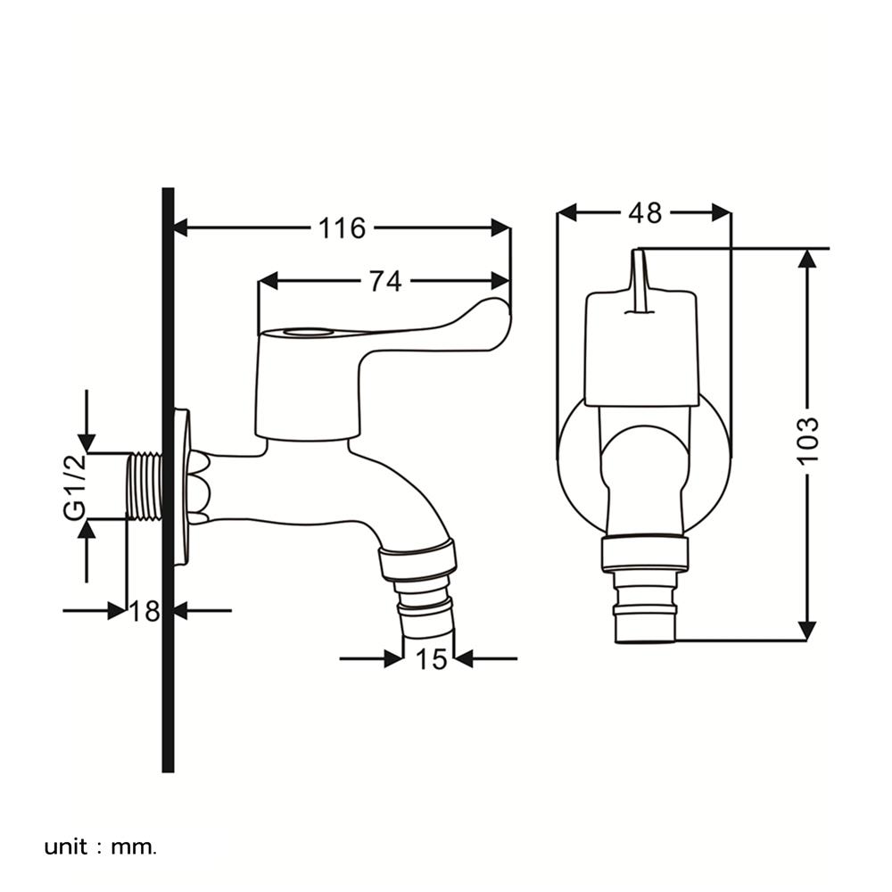 ก๊อกล้างพื้น 1 ทาง RASLAND RS KX579