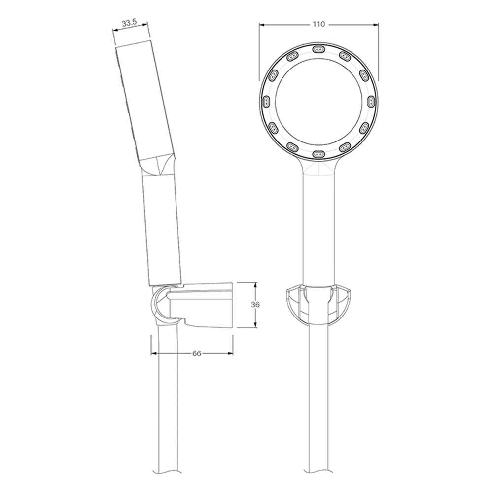 ชุดฝักบัวสายอ่อน 1 ระดับ HAFELE 495.60.660 สีดำ