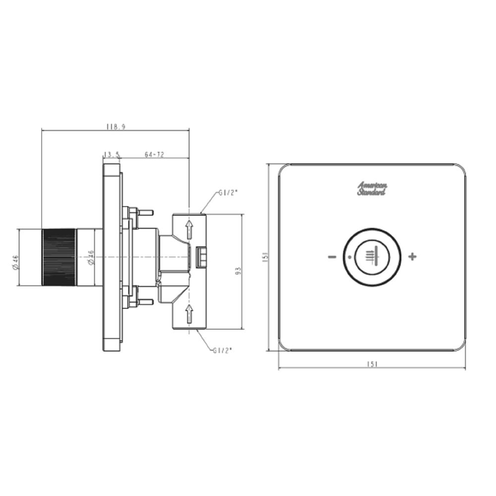 วาล์วฝังกำแพงผสม AMERICAN STANDARD FFAS0927-709500BC0