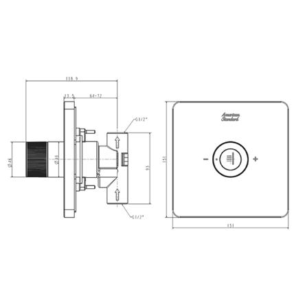 วาล์วฝังกำแพงผสม AMERICAN STANDARD FFAS0927-709500BC0_1