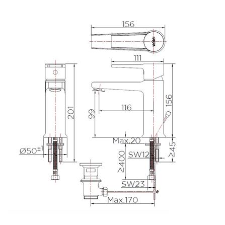 ก๊อกอ่างล้างหน้าผสม KARAT FAUCET KF-18-620-50 สีโครม_2