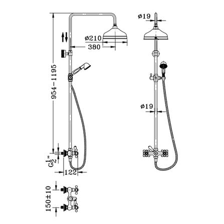 ฝักบัว RAIN SHOWER ผสม KARAT FAUCET KRS-073-780-53 ROSEGOLD_1
