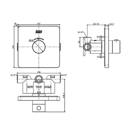 วาล์วฝังกำแพงผสม AMERICAN STANDARD FFAS0930-000500BC0_1