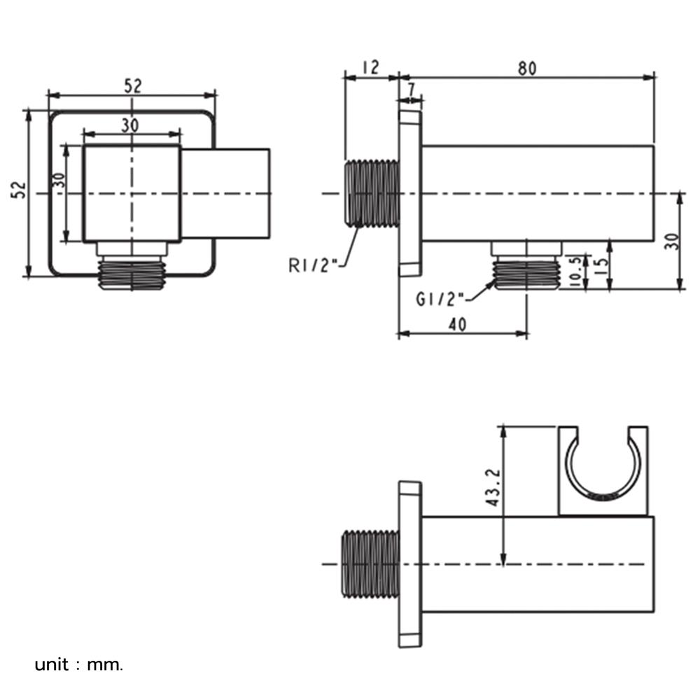 ข้อต่อทางน้ำออกพร้อมขอแขวน AMERICAN STANDARD FFAS9143-000BT
