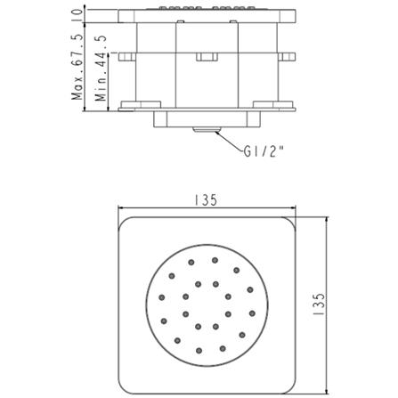 ฝักบัวก้านแข็ง AMERICAN STANDARD FFASS054-000500BT0_1