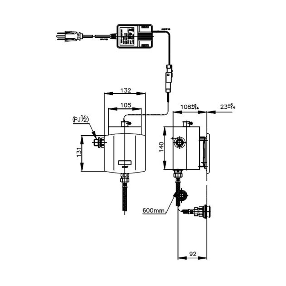 ฟลัชวาล์วโถชายฝังผนัง COTTO CT480AC(NL)