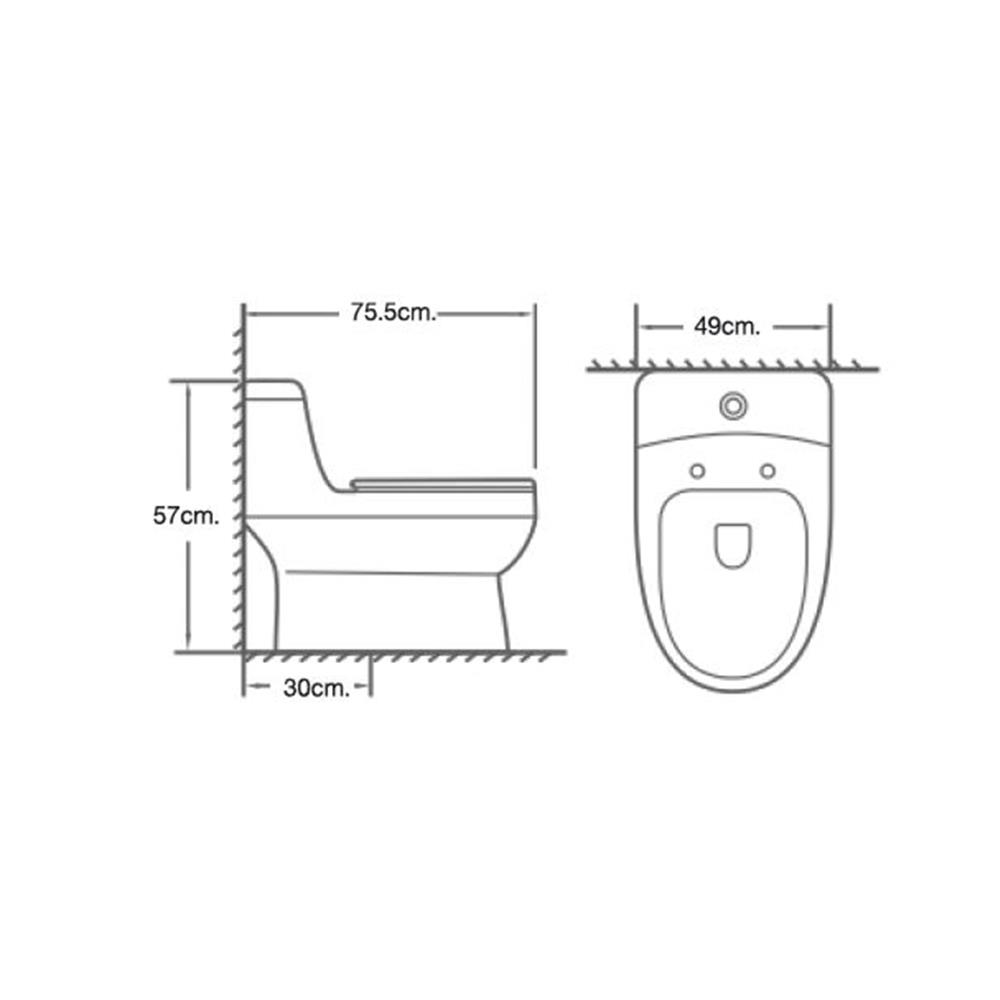 สุขภัณฑ์ 1 ชิ้น MOYA PLUS SN-T010 4.8 ลิตร สีขาว