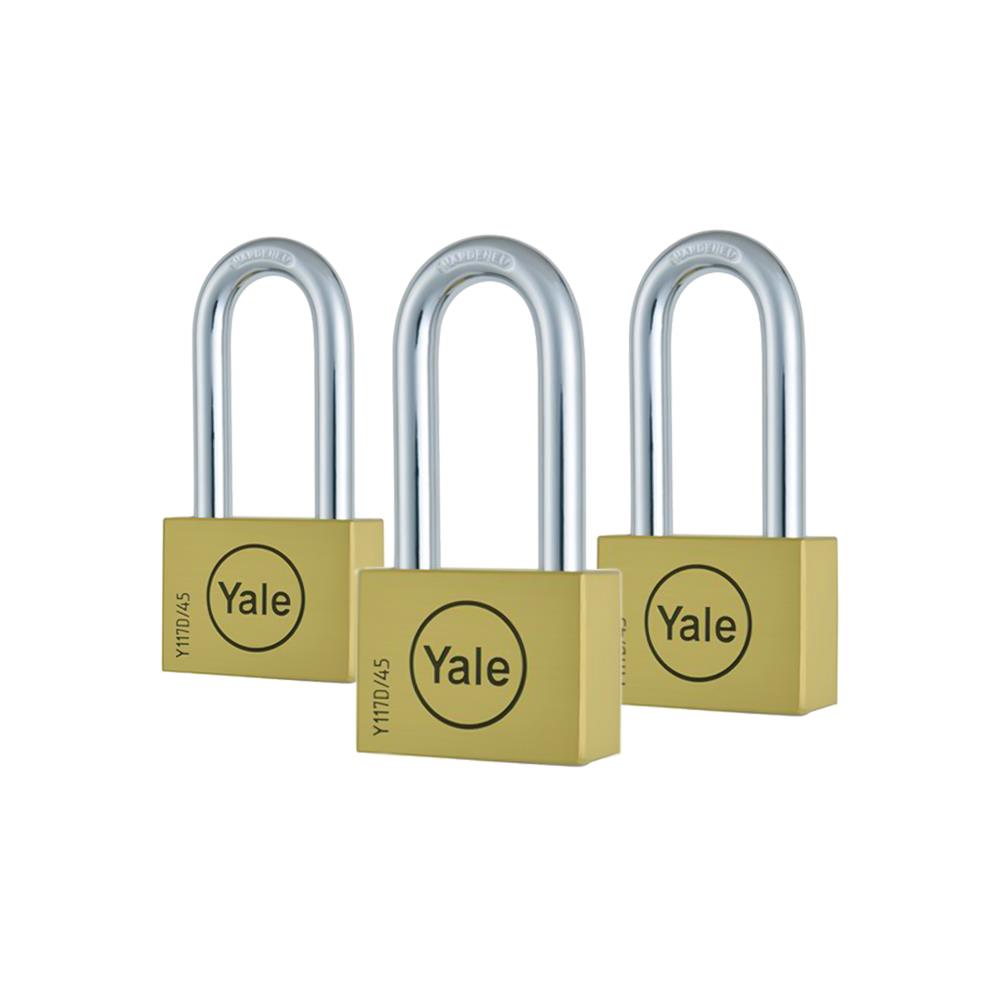 กุญแจคีย์อะไลท์ YALE BD45P3L- 45 มม. สีทองเหลือง (แพ็ก 3 ชิ้น)