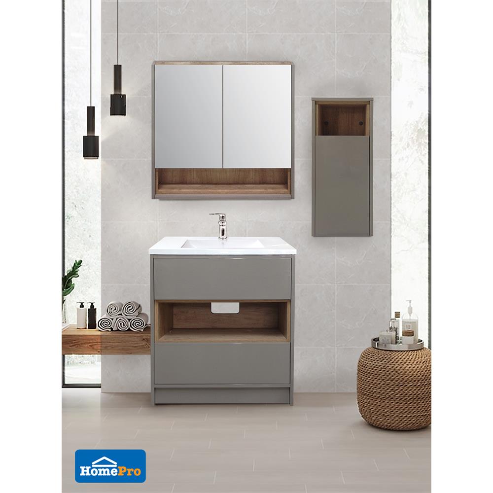 ตู้ข้างเคาน์เตอร์ MOYA LUC80S สีกาแฟ