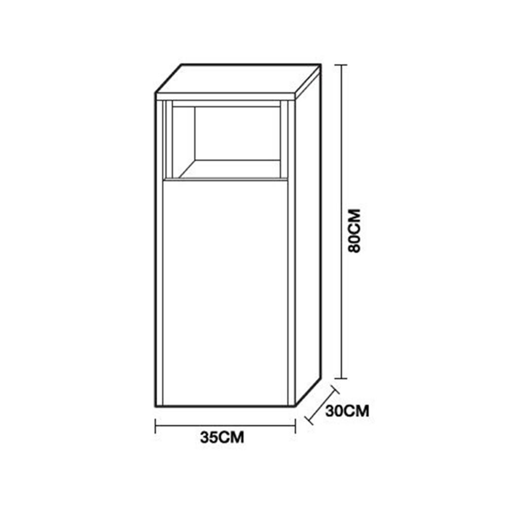ตู้ข้างเคาน์เตอร์ MOYA LUC80S สีกาแฟ