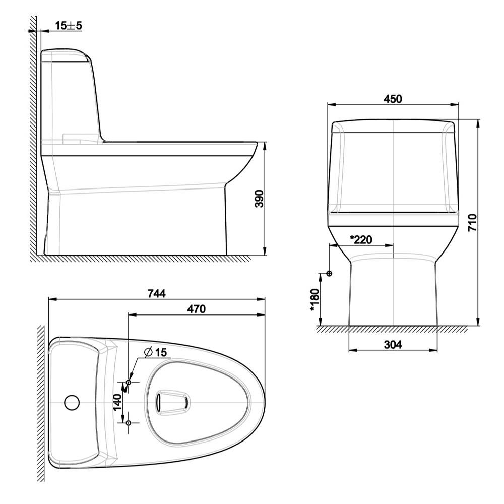 สุขภัณฑ์ 1 ชิ้น AMERICAN STANDARD TF-2041SC-WT-0 3/4.2 ลิตร สีขาว