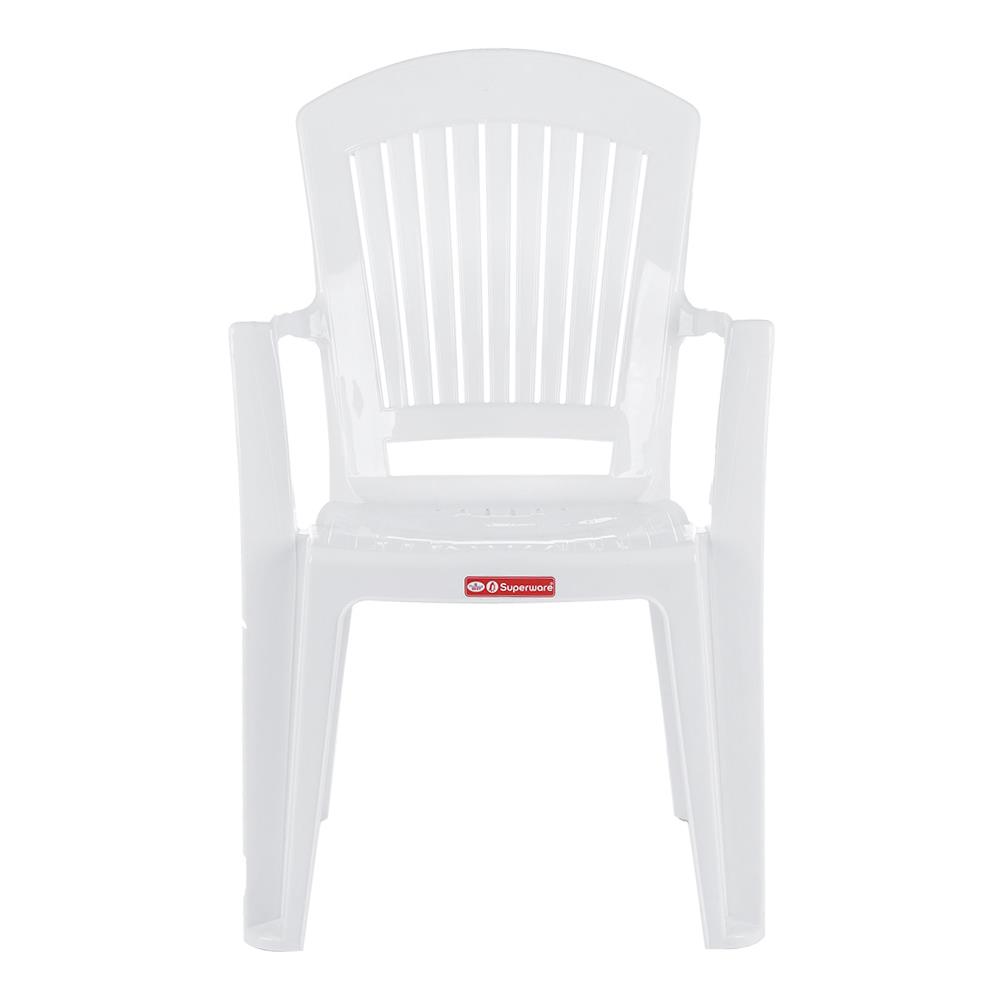 เก้าอี้พลาสติก SUPERWARE VEGA ARMCHAI สีขาว