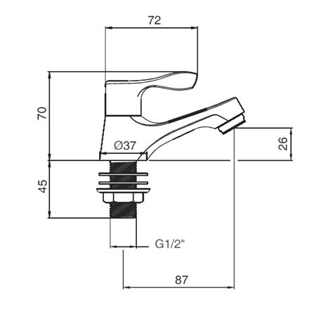 ก๊อกอ่างล้างหน้าเดี่ยว AMERICAN STANDARD F21079-CHADY สีโครม_3