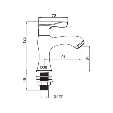 ก๊อกอ่างล้างหน้าเดี่ยว AMERICAN STANDARD F21080-CHADY สีโครม_2