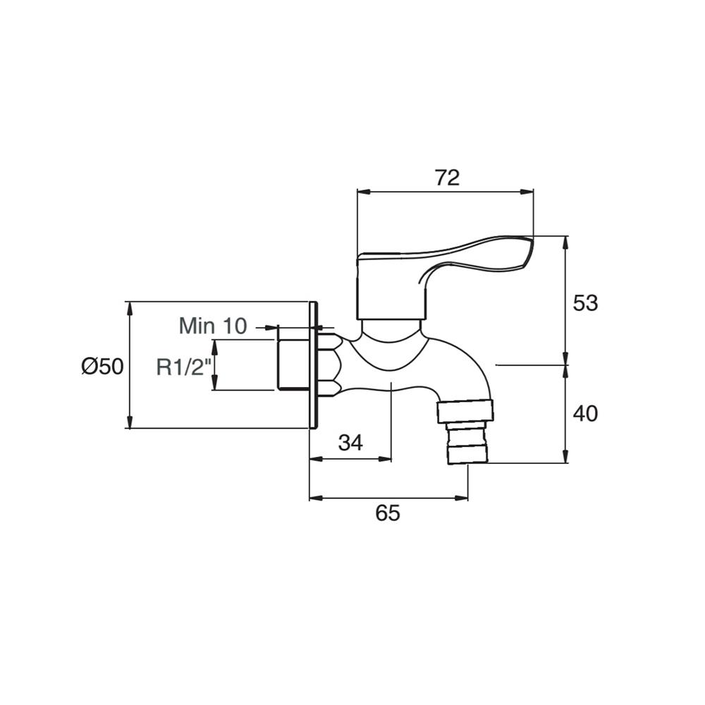 ก๊อกล้างพื้น 1 ทาง AMERICAN STANDARD F22078-CHADY สีโครม