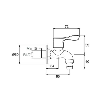 ก๊อกล้างพื้น 1 ทาง AMERICAN STANDARD F22078-CHADY สีโครม_1