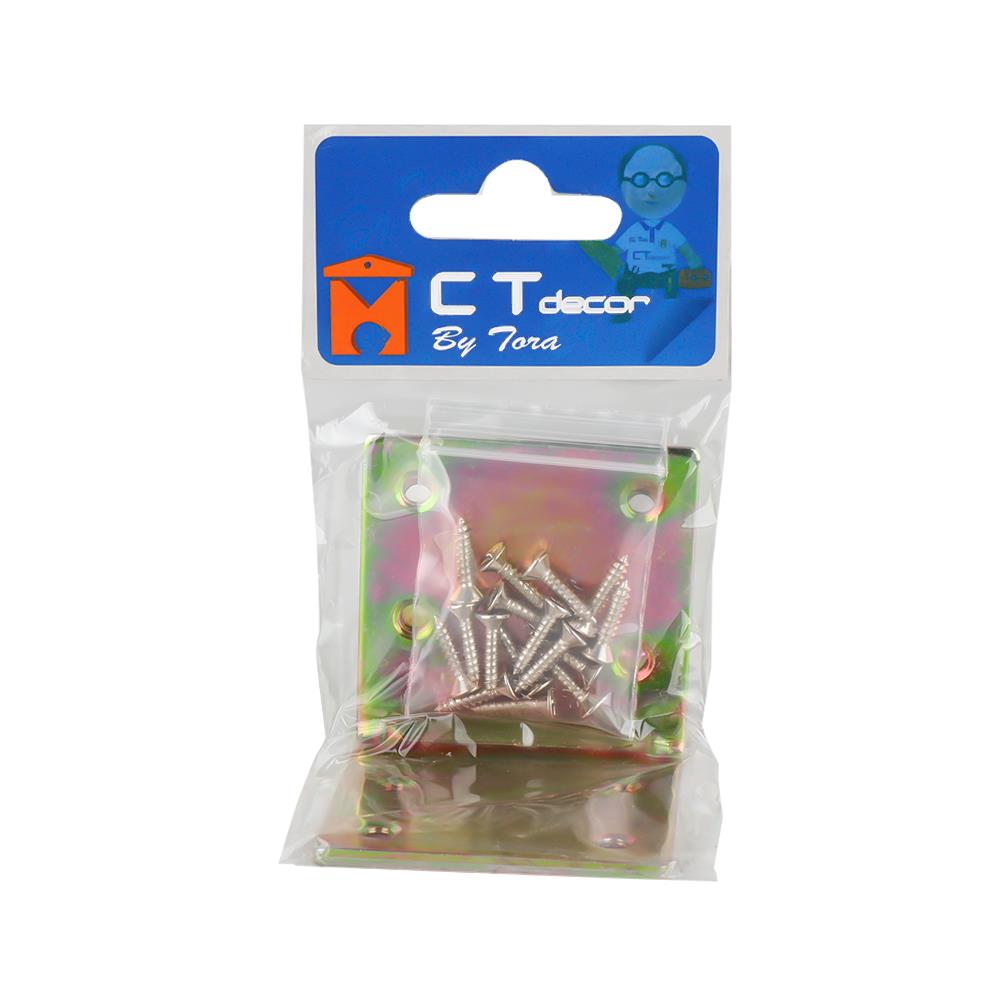 ฉากเหล็ก 8 รู BY TORA 60X60X2 มม. สีรุ้ง 2ชิ้น