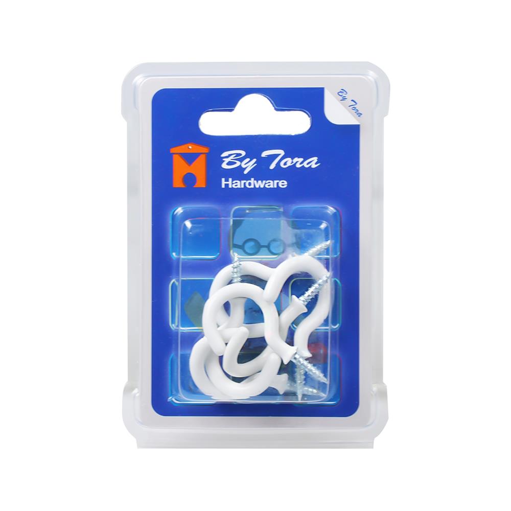 ตะขอ ตัวซี 1/4" BY TORA สีขาว