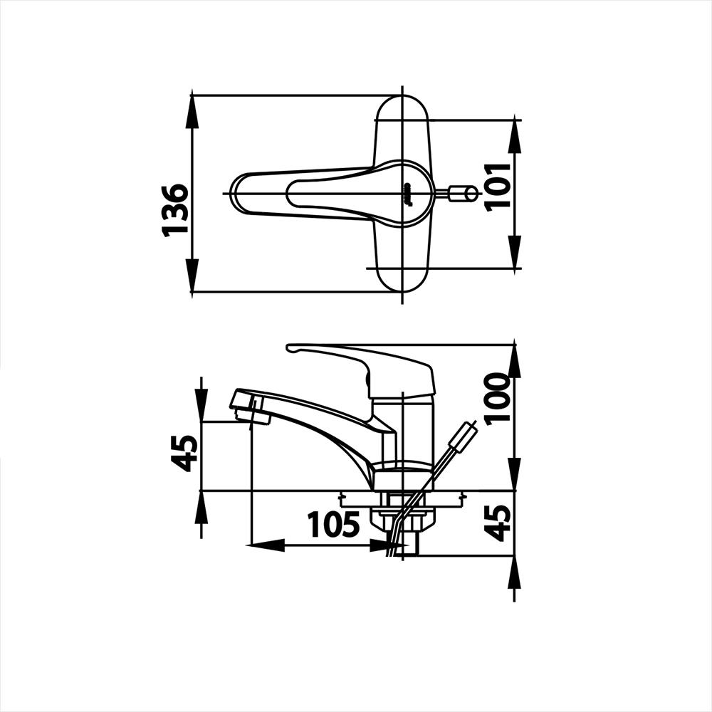 ก๊อกอ่างล้างหน้าผสม COTTO CT2170A สีโครม