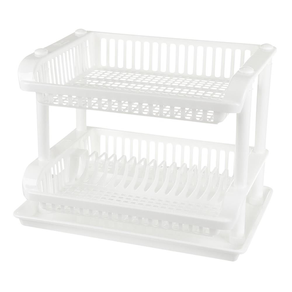 ชั้นคว่ำจานพลาสติก 2 ชั้น INSPACE สีขาว_0