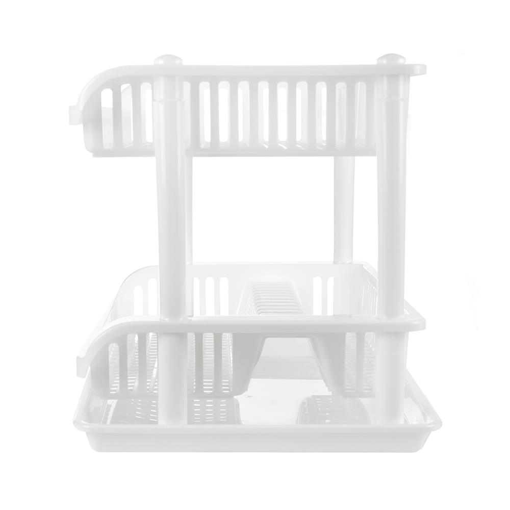 ชั้นคว่ำจานพลาสติก 2 ชั้น INSPACE สีขาว