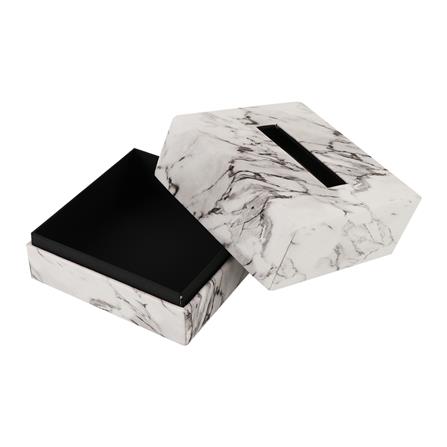 กล่องทิชชู POP UP PVC KAN LEATHER MARBLE สีขาว_3