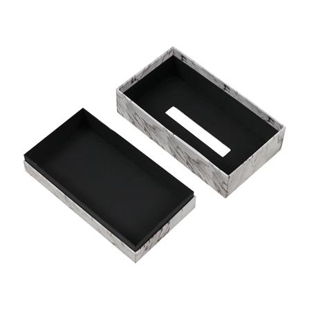 กล่องทิชชูแผ่น PVC KAN LEATHER MARBLE สีขาว_2