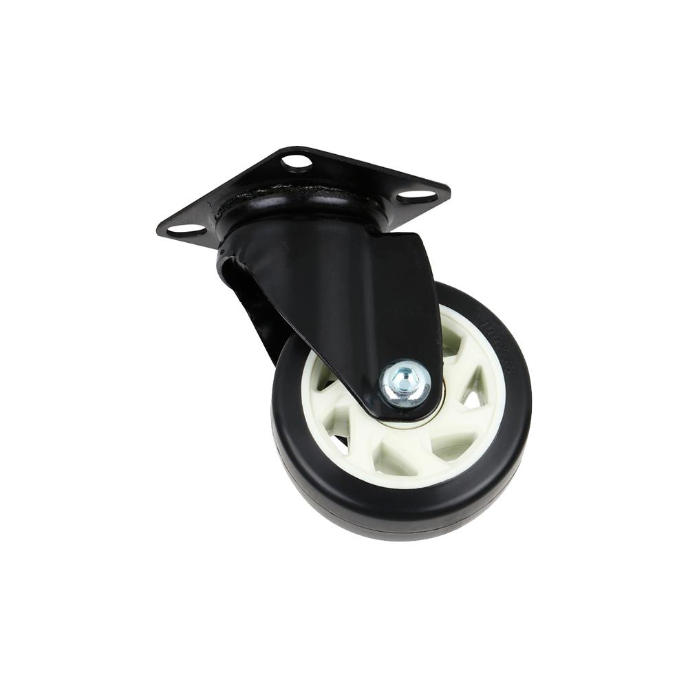 ลูกล้อรถเข็นโพลียูรีเทน FITT 622100 แป้นหมุน ไม่มีเบรก 4 นิ้ว สีดำ