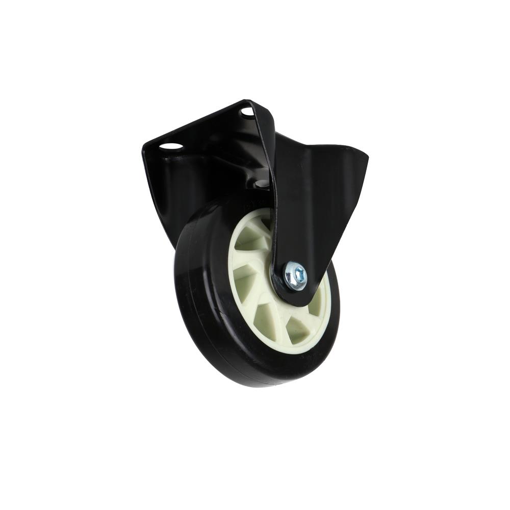 ลูกล้อรถเข็นโพลียูรีเทน FITT 623125 แป้นตาย ไม่มีเบรก 5 นิ้ว สีดำ