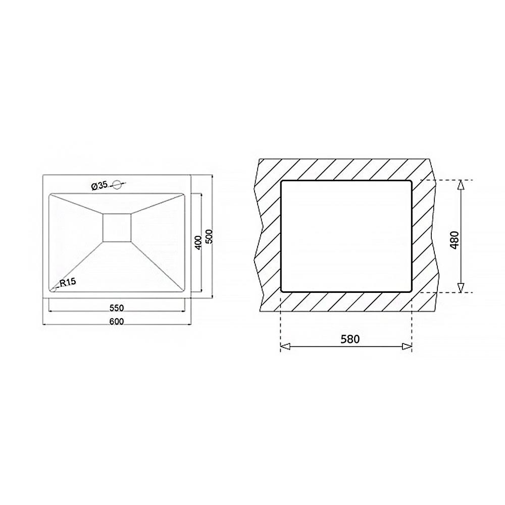 ซิงค์ฝัง 1 หลุม TEKA TQ 60 สเตนเลส