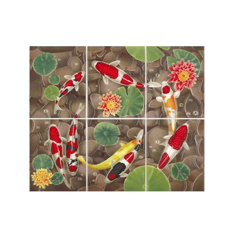 กระเบื้องผนังภาพชุด 8x10 นิ้ว ปลาแฟนซีคาร์ฟ น้ำตาล_0