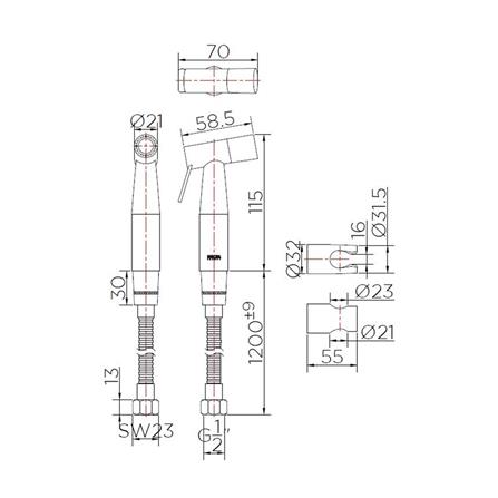 สายฉีดชำระครบชุด KARAT FAUCET KA-04-361-63 สเตนเลส_2