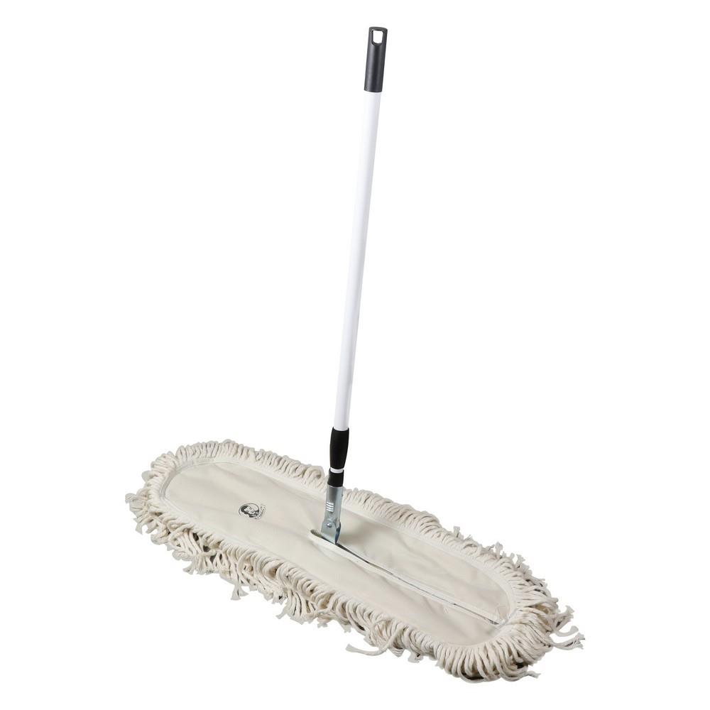 ไม้ม็อบดันฝุ่นผ้าฝ้าย ด้ามปรับได้ BE MAN 24 นิ้ว สีขาว