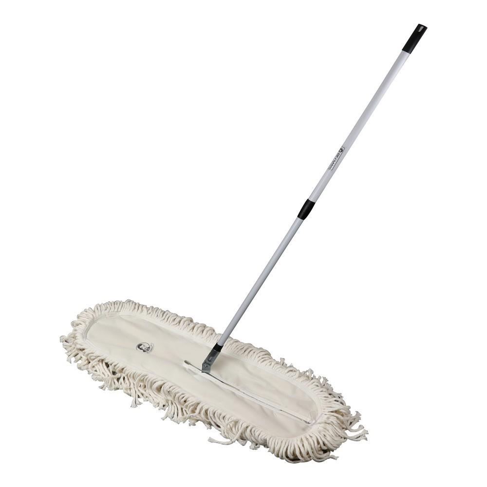 ไม้ม็อบดันฝุ่นผ้าฝ้าย ด้ามปรับได้ BE MAN 24 นิ้ว สีขาว