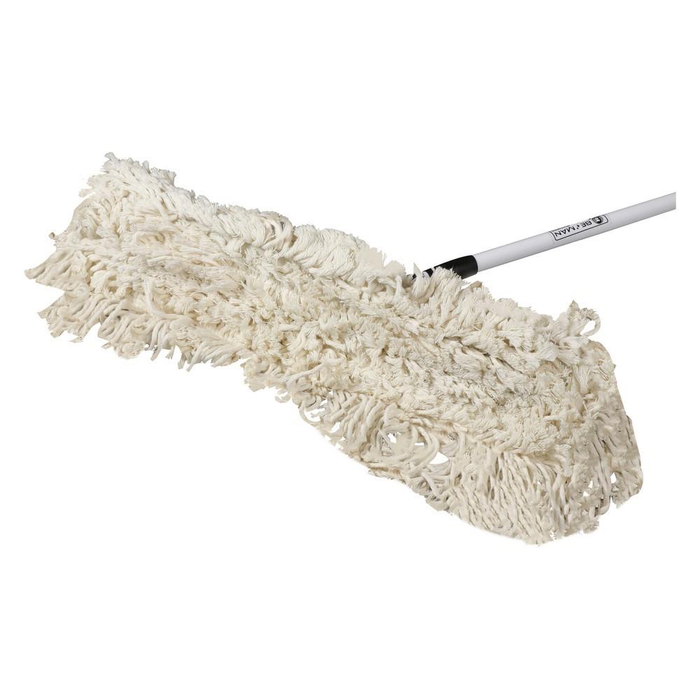 ไม้ม็อบดันฝุ่นผ้าฝ้าย ด้ามปรับได้ BE MAN 24 นิ้ว สีขาว