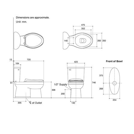 สุขภัณฑ์ 2 ชิ้น KOHLER K-22248K-C-0 4 ลิตร สีขาว_1
