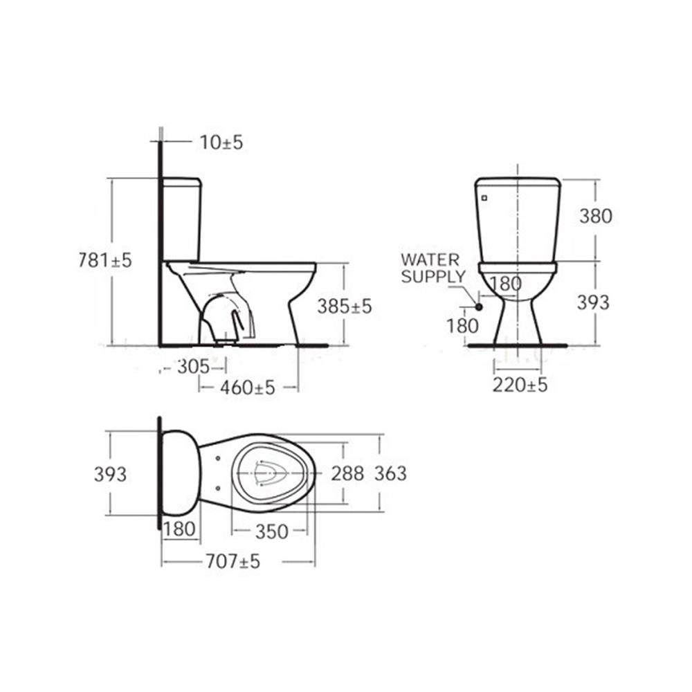 สุขภัณฑ์ 2 ชิ้น AMERICAN STANDARD TF-2697NW-WT-0 4.5L สีขาว