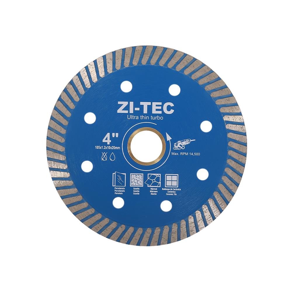 ใบตัดเพชร 4 นิ้ว ZITEC TURBO สีฟ้า