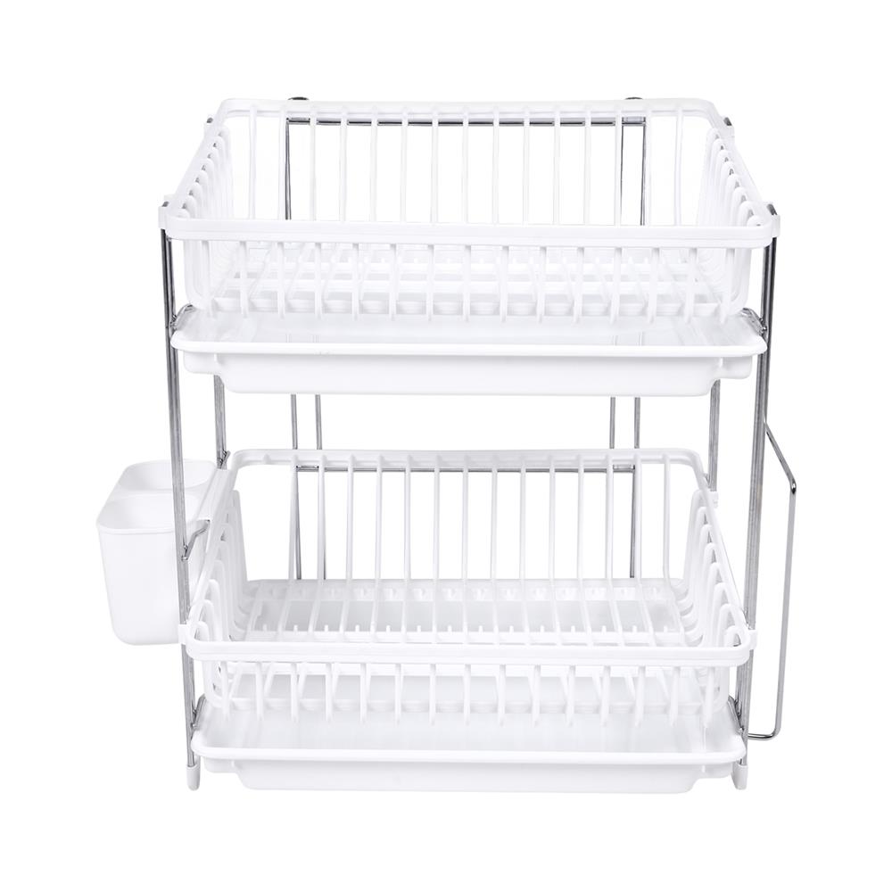 ชั้นคว่ำจานพลาสติก2ชั้นขาเหล็กR-4046-2